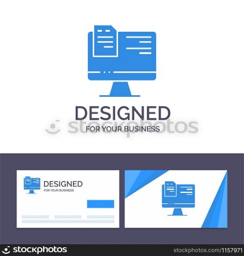 Creative Business Card and Logo template Computer, File, Education, Online Vector Illustration