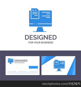 Creative Business Card and Logo template Computer, File, Education, Online Vector Illustration
