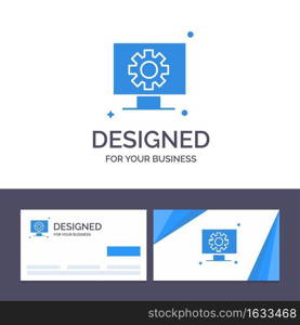 Creative Business Card and Logo template Computer, Hardware, Setting, Gear Vector Illustration