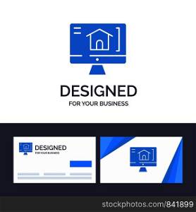 Creative Business Card and Logo template Computer, Home, House Vector Illustration