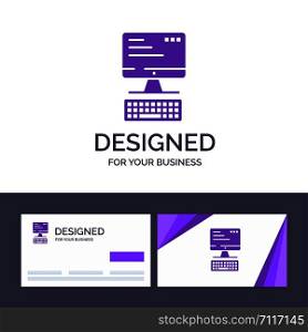 Creative Business Card and Logo template Computer, Keyboard, Monitor, Computing Vector Illustration
