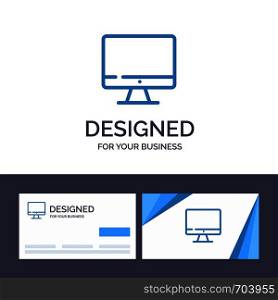 Creative Business Card and Logo template Computer, Monitor, Screen, Hardware Vector Illustration