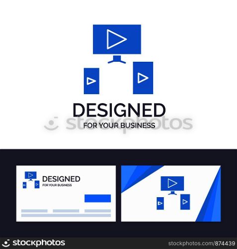 Creative Business Card and Logo template Computer, Video, Design Vector Illustration