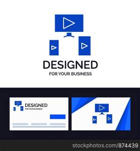 Creative Business Card and Logo template Computer, Video, Design Vector Illustration