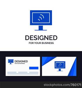 Creative Business Card and Logo template Computer, Wifi, Service Vector Illustration