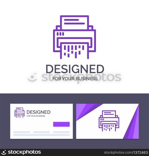 Creative Business Card and Logo template Confidential, Data, Delete, Document, File, Information, Shredder Vector Illustration