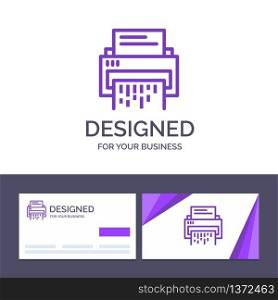Creative Business Card and Logo template Confidential, Data, Delete, Document, File, Information, Shredder Vector Illustration