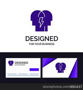 Creative Business Card and Logo template Conflict, In, People, Mind Vector Illustration