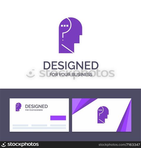 Creative Business Card and Logo template Confuse, Confuse Brain, Confuse Mind, Question Vector Illustration