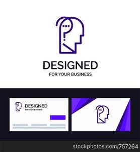 Creative Business Card and Logo template Confuse, Confuse Brain, Confuse Mind, Question Vector Illustration