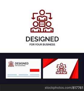 Creative Business Card and Logo template Connection, Meeting, Office, Communication Vector Illustration