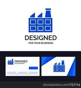 Creative Business Card and Logo template Construction, Factory, Industry Vector Illustration