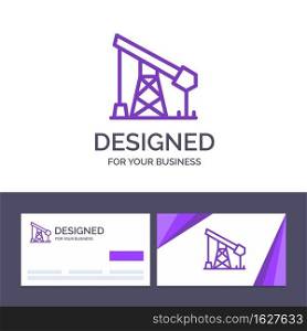 Creative Business Card and Logo template Construction, Industry, Oil, Gas Vector Illustration