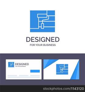 Creative Business Card and Logo template Construction, Painting, Roller, Tool Vector Illustration