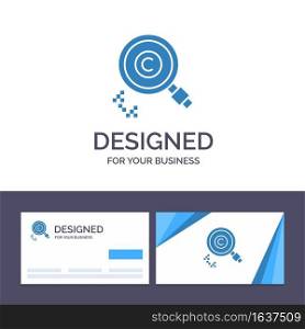 Creative Business Card and Logo template Content, Copyright, Find, Owner, Property Vector Illustration