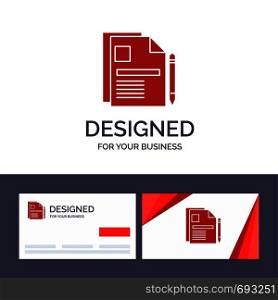 Creative Business Card and Logo template Contract, Business, Document, Legal Document, Sign Contract Vector Illustration