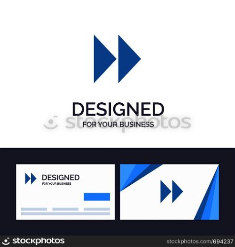 Creative Business Card and Logo template Control Fast, Forward, Media, Video Vector Illustration