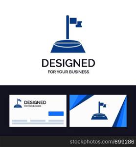 Creative Business Card and Logo template Corner, Flag, Golf, Sport Vector Illustration