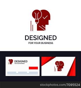 Creative Business Card and Logo template Creative, Brain, Idea, Light bulb, Mind, Personal, Power, Success Vector Illustration