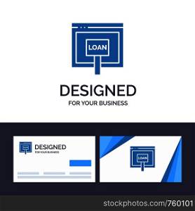 Creative Business Card and Logo template Credit, Internet, Loan, Money, Online Vector Illustration