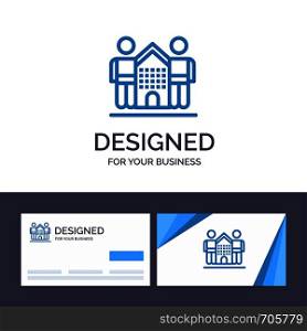 Creative Business Card and Logo template Culture, Friendly, Friends, Home, Life Vector Illustration