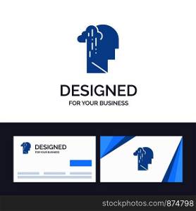 Creative Business Card and Logo template Depression, Grief, Human, Melancholy, Sad Vector Illustration
