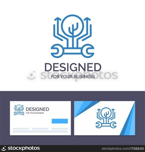 Creative Business Card and Logo template Development, Engineering, Growth, Hack, Hacking Vector Illustration