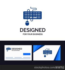 Creative Business Card and Logo template Device, Interface, Keyboard, Mouse, Obsolete Vector Illustration