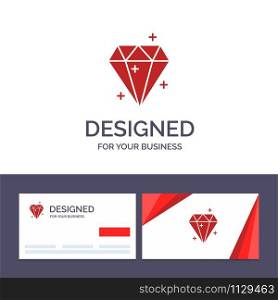 Creative Business Card and Logo template Diamond, Crystal, Success, Prize Vector Illustration