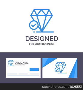 Creative Business Card and Logo template Diamond, Jewel, Big Think, Chalk Vector Illustration