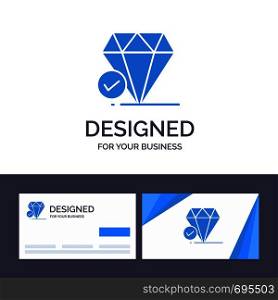 Creative Business Card and Logo template Diamond, Jewel, Big Think, Chalk Vector Illustration