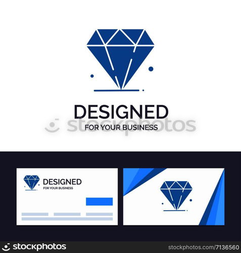 Creative Business Card and Logo template Diamond, Jewel, Madrigal Vector Illustration