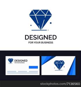 Creative Business Card and Logo template Diamond, Jewel, Madrigal Vector Illustration