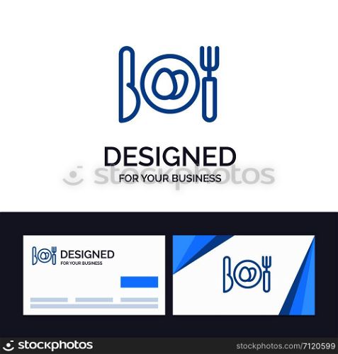 Creative Business Card and Logo template Dinner, Egg, Easter Vector Illustration