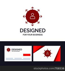 Creative Business Card and Logo template Direction, Arrows, Career, Employee, Human, Person, Ways Vector Illustration