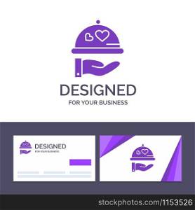 Creative Business Card and Logo template Dish, Love, Wedding, Heart Vector Illustration