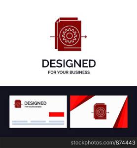 Creative Business Card and Logo template Document, File, Gear, Settings Vector Illustration