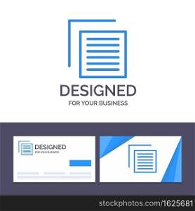 Creative Business Card and Logo template Document, File, User, Interface Vector Illustration