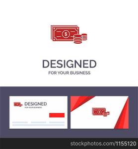 Creative Business Card and Logo template Dollar, Coins, Finance, Money, Business Vector Illustration