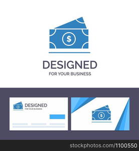 Creative Business Card and Logo template Dollar, Money, American, Usa Vector Illustration