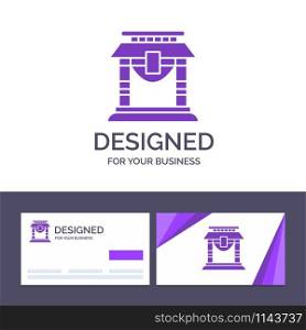 Creative Business Card and Logo template Door, Bridge, China, Chinese Vector Illustration