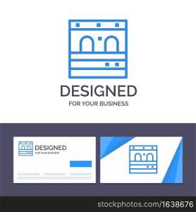 Creative Business Card and Logo template Door, Garage, Train Vector Illustration