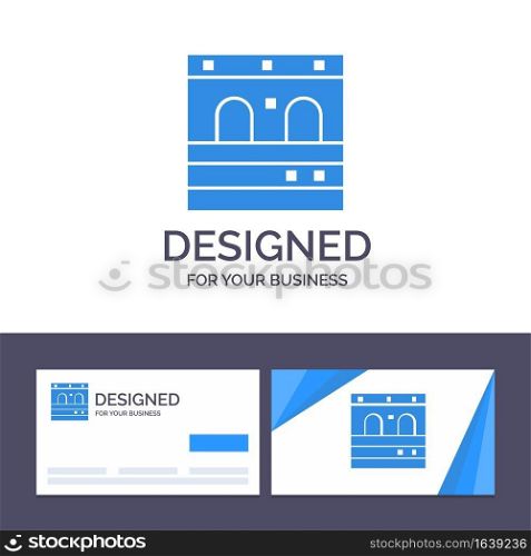 Creative Business Card and Logo template Door, Garage, Train Vector Illustration