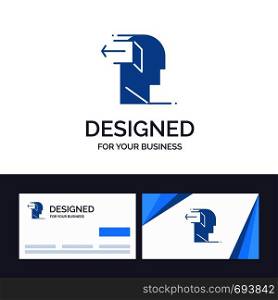 Creative Business Card and Logo template Door, Mind, Negative, Out, Release Vector Illustration