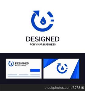 Creative Business Card and Logo template Drop, Ecology, Environment, Nature, Recycle Vector Illustration