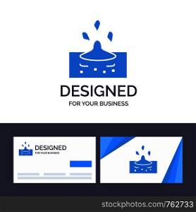 Creative Business Card and Logo template Drop, Rain, Rainy, Water Vector Illustration