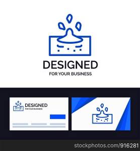 Creative Business Card and Logo template Drop, Rain, Rainy, Water Vector Illustration