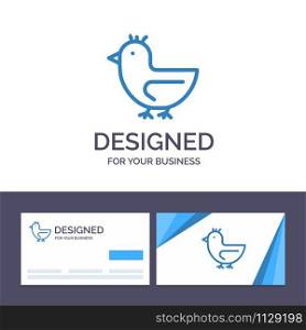 Creative Business Card and Logo template Duck, Goose, Swan, Spring Vector Illustration