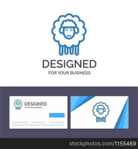 Creative Business Card and Logo template Easter, Lamb, Sheep, Spring Vector Illustration