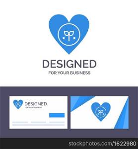 Creative Business Card and Logo template Ecology, Environment, Favorite, Heart, Like Vector Illustration